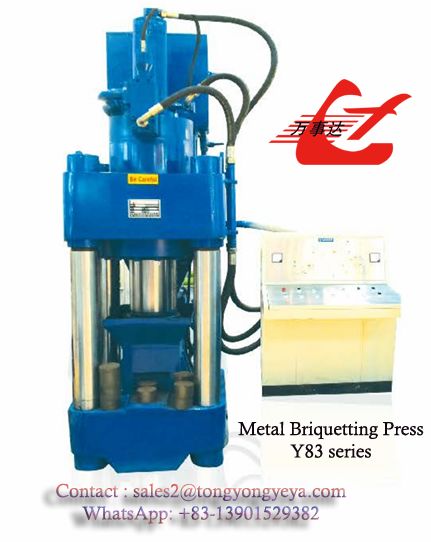 High Efficiency Scrap Briquetting Press for Cast Iron Recycling, PLC Semi-Automatic