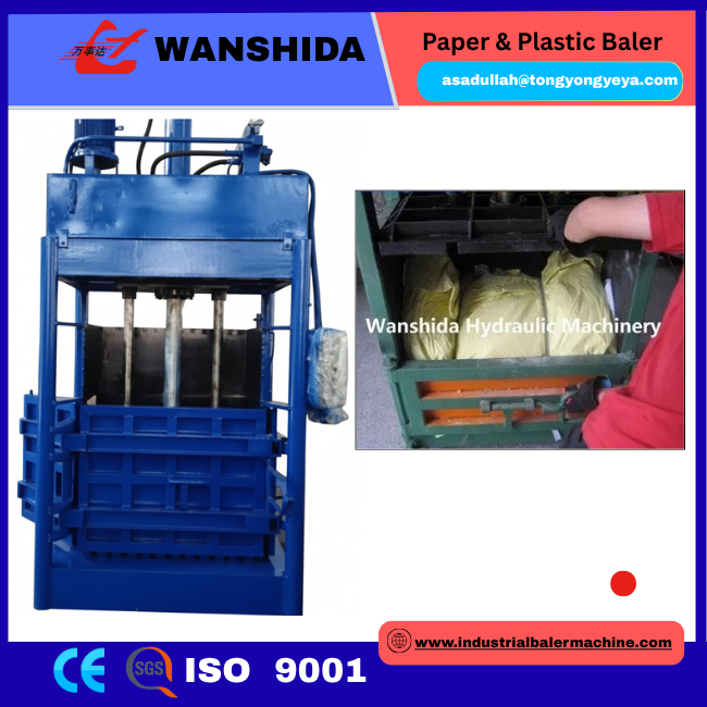 100kn Vertical Baler Machine 7.5kW Vertical Paper Baler For Plastic Bottles