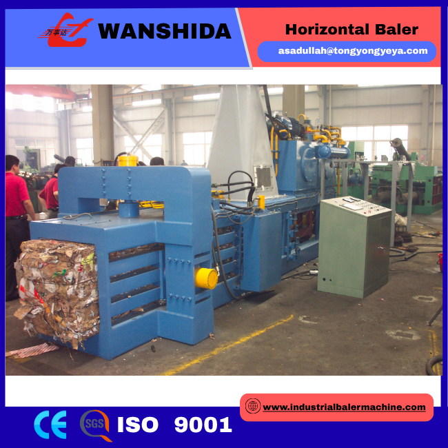 50T Horizontal Baler Machine Model Y82-50A Plastic Bottle Baling PLC System