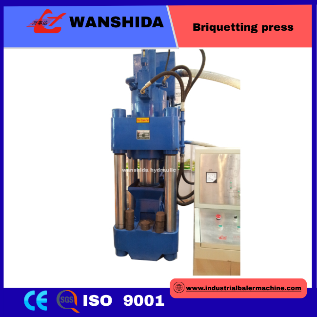 High Efficiency Scrap Briquetting Press for Cast Iron Recycling, PLC Semi-Automatic
