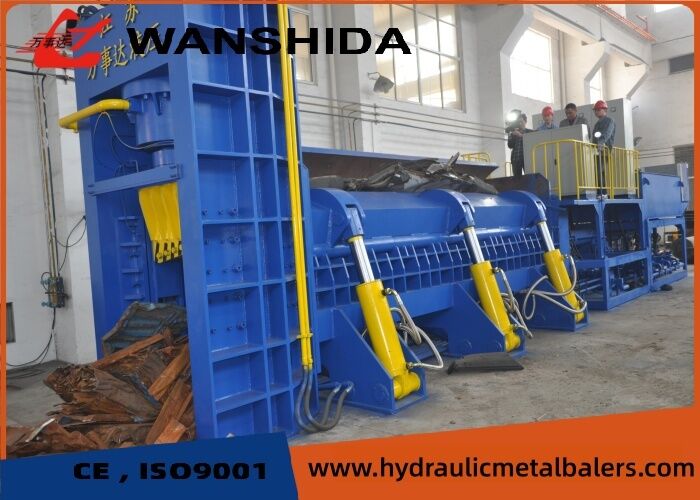 High Production Scrap Metal Press With PLC Control And Grab Feeding For Heavy Scrap Recycling