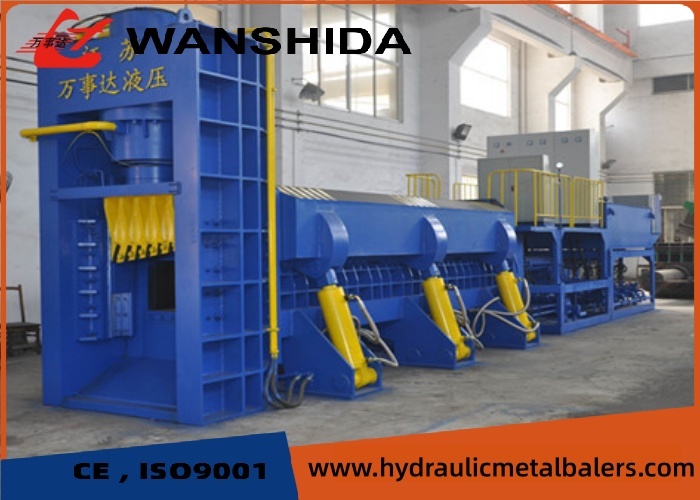High Production Scrap Metal Press With PLC Control And Grab Feeding For Heavy Scrap Recycling